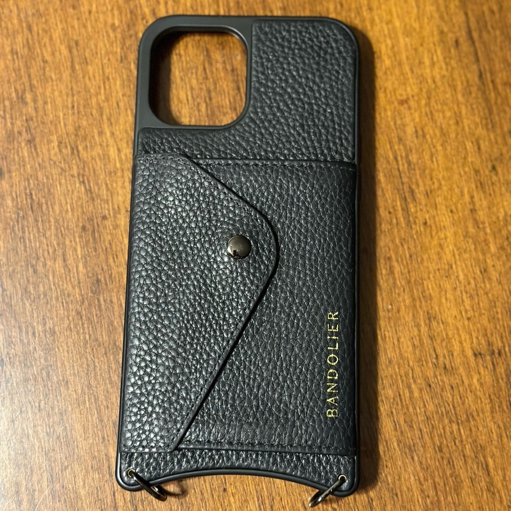 Bandolier “Hailey” Side-slot in Black/Pewter for iPhone 12 Pro Max.